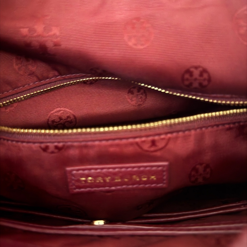 Brand Tory Burch Marion Quilted DRAWSTRING Leather Backpack wine red - Picture 5 of 14